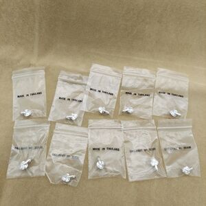 Lot (10) Sterling .925 Silver CZ Crystal Heart Pendants Jewelry Making